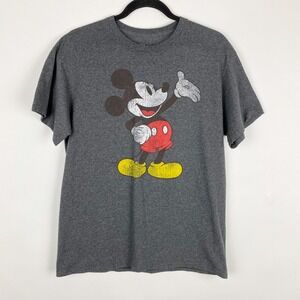 Disney Mickey Mouse Graphic T Shirt Gray Retro Vintage Style Womens‎ Medium